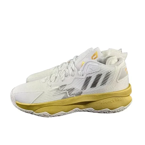 Adidas Dame 8 White Silver Gold Metallic Basketball Shoes GY1755 Size 7 * - Picture 3 of 8
